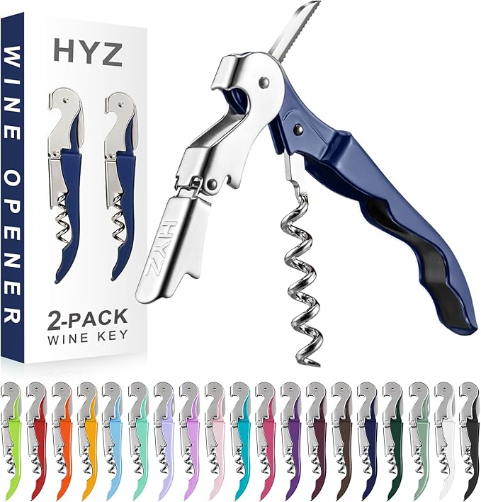 HYZ 2-Pack Wine Opener Waiter Corkscrew, Professional Wine Key