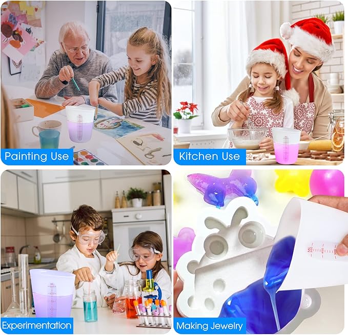 ZUYEE 3 PCS Silicone Measuring Cups Flexible Melting Measure Cups