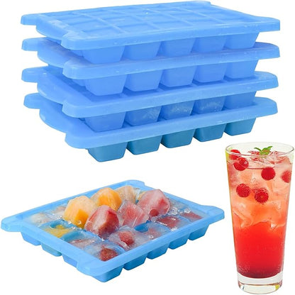 4 Pack Mini Ice Cube Trays for Freezer-Easy Release & Stackable | Small Ice
