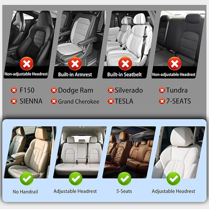 Full Coverage Leather Car Seat Covers Front Pair,Waterproof Seat Covers for Cars,SUVs Trucks, Car Seat Cushion,Car Seat Protector with 2 Seats (Grey, Front Pair(driver and passanger-2 seats))
