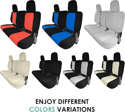 FH Group Custom Fit Car Seat Covers Specifically Made for 2022-2026 Nissan Frontier, Rear Set Black Ultraflex Neoprene Waterproof Automotive Seat Covers for Pickup Truck, Nissan Accessories