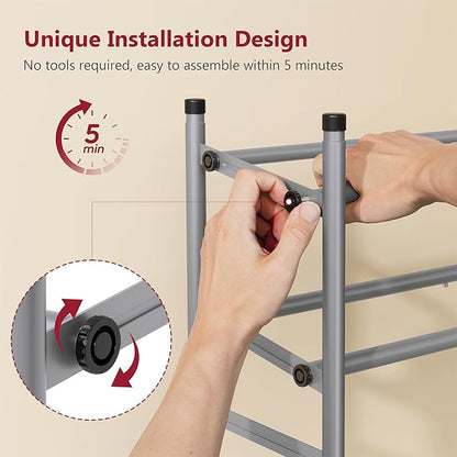 Tajsoon Expandable Shoe Rack for Closet 4 Tier, 29“-41“Adjustable & Stackable