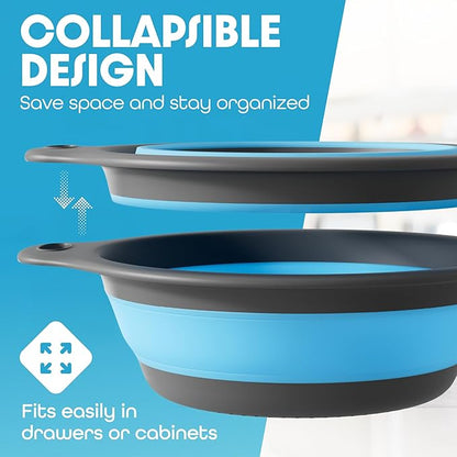 Gevoli Strainer with Self-Draining Base Over-Sink Collapsible Kitchen Colander