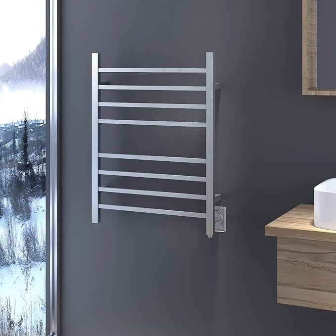 HEATGENE Towel Warmer, Heated Towel Warmer Rack, Wall-Mounted Hardwired/Plug-in