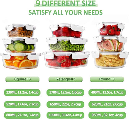 HOMBERKING Glass Food Storage Containers