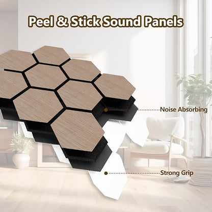 Hexagon Acoustic Wall Panels, Self-Adhesive Sound Absorbing Wall Panel by ARMURO