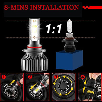 High Low Beam Fog Light Bulbs Combo Pack Fit For Honda Civic 2006 2007 2008 2009 2010 2011 2012 2013 2014 2015 Driving Light Bulbs,6500K White Car Lamp Kit,Plug and Play,IP68 Pack of 6