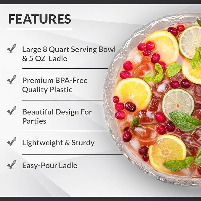 S.G Premium Quality Plastic Punch Bowl