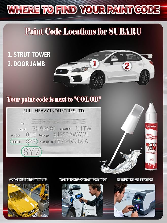 D4S Crystal Black Pearl/Silicae Car Touch Up Paint for Subaru, Color Accurate Two-In-One Car Paint Scratch Repair Pen, Professional Scratch Remover for Vehicles Chips and Nicks Scuff