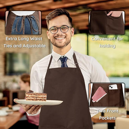 4 Packs Chef Apron, Waterproof Apron, Adjustable Aprons