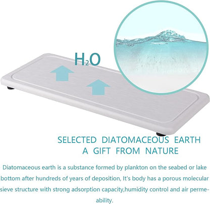NiuYichee 2 Pcs Water Absorbing Stone Trays, Kitchen/Bathroom Sink Soap Dish
