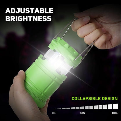 2-Pack Mini LED Camping Lanterns, Portable Camping Lights, Outdoor Tent Lights, Essential Emergency Lights for Power Outages, Hiking, Survival Kit for Hurricane, Green