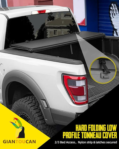 Low-pro Hard Top Tri Fold Tonneau Cover compitable with 2020-2026 Chevy Silverado/GMC Sierra 1500 6.6ft(78.9") Bed, Not for CarbonPro Bed