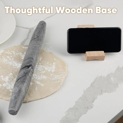 Koville African Natural Marble French Rolling Pin, 16inch Non-Stick Rolling Pin