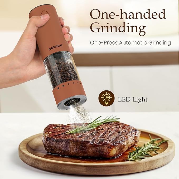 Newise Electric Salt and Pepper Grinder Set Rechargeable