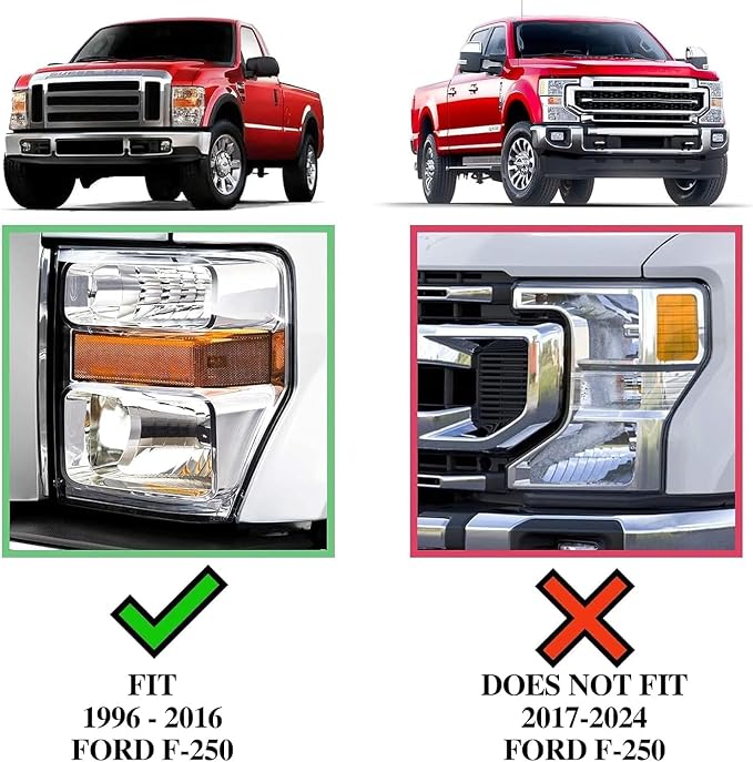 COMNOVA Side Step Nerf Bar Running Board Replacement for 99-16 Ford F250 Superduty Crew Cab（4 Full Size Door）,6 Inch Step Pad Design,OE Style (Stainless Steel)
