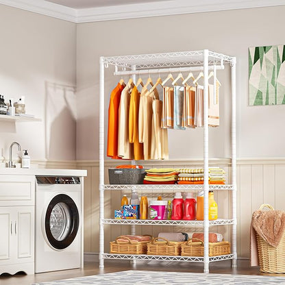 Ulif H4 Portable Closets, 4-Tier Metal Clothes Garment Rack