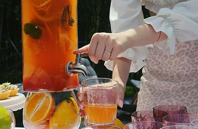 Kook Drink Dispenser, 80 oz, Water Dispenser Countertop, Glass Drink Dispenser