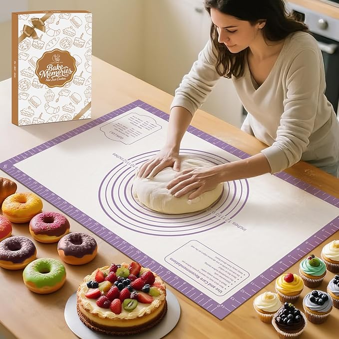 Non Stick Silicone Pastry Mat for Dough Rolling, Extra Large Silicone Baking Mat