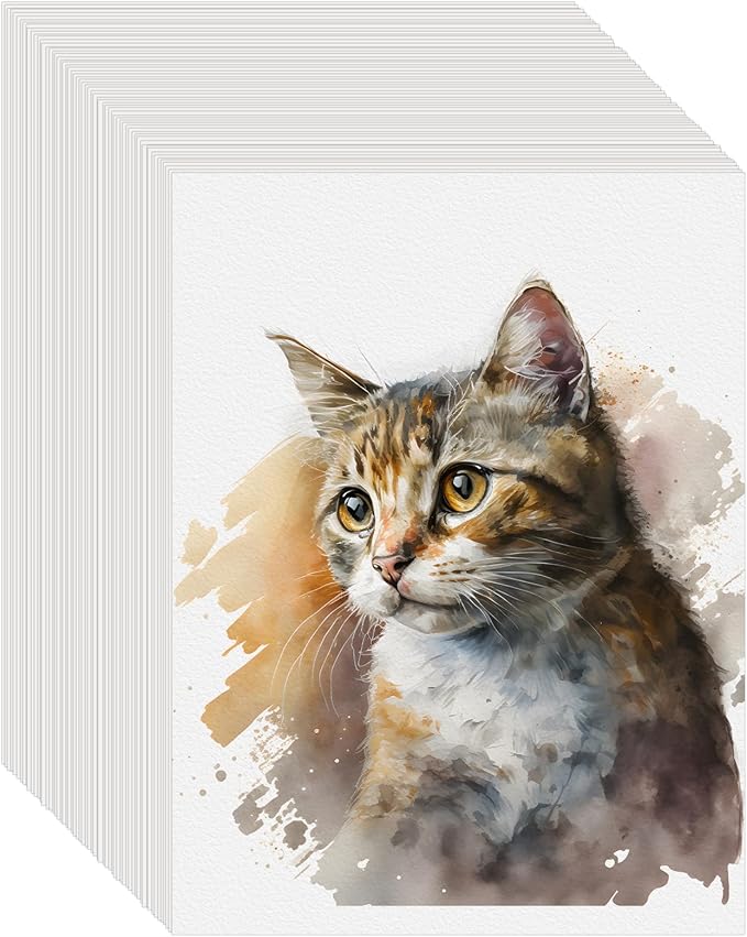 150PCS 9x12 Watercolor Paper Bulk, 140lb/300g Cold Press Thick Water Color Paper Pad for Kid Child Adult, White Art Paper for Drawing Painting Markers Gouache, Textured Cotton Paper Sheets