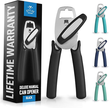 Zulay Kitchen Heavy Duty Stainless Steel Manual Can Opener – Ergonomic Soft