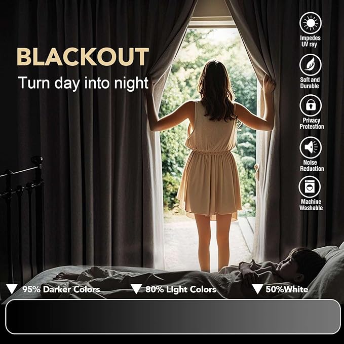 H.VERSAILTEX Brown Blackout Curtains
