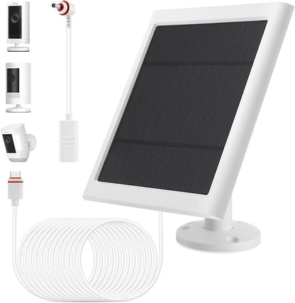 1 Pack - Solar Panel for Ring Camera, Compatible with Ring Spotlight Cam Plus/Pro(Battery) & Rings Stick Up Cam/Pro Battery & Rings Spotlight Cams Batterys with 10FT/3M Long Cable