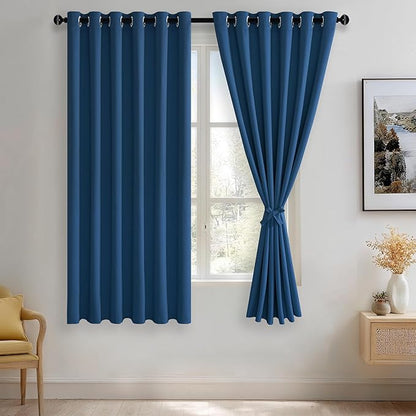 JIUZHEN Classic Blue Blackout Curtains