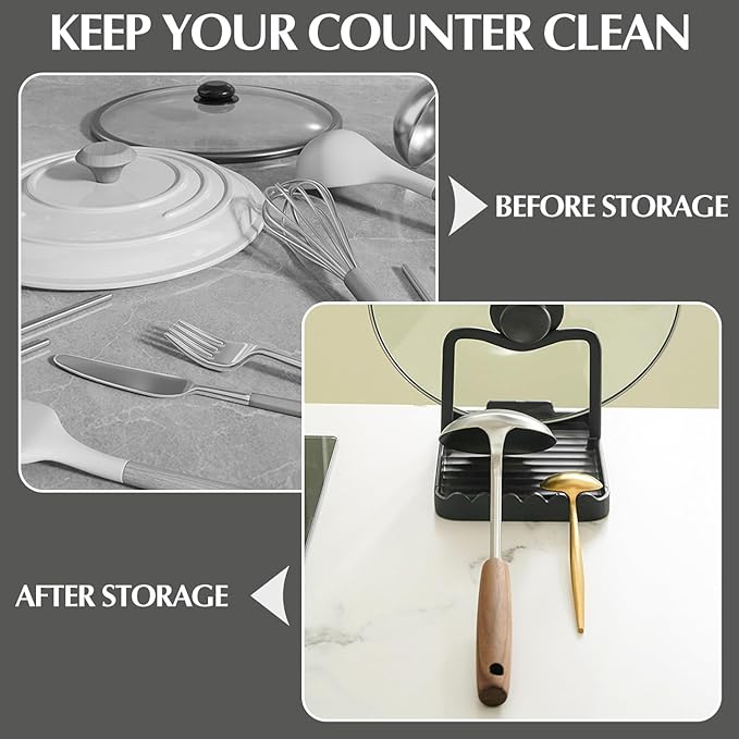 Ysks'hf spoon holder and pot lid holder，stainless steel，Kitchen Utensil Rest