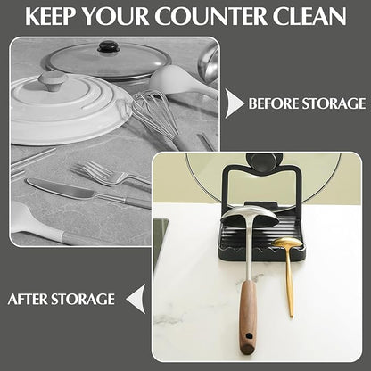 Ysks'hf spoon holder and pot lid holder，stainless steel，Kitchen Utensil Rest