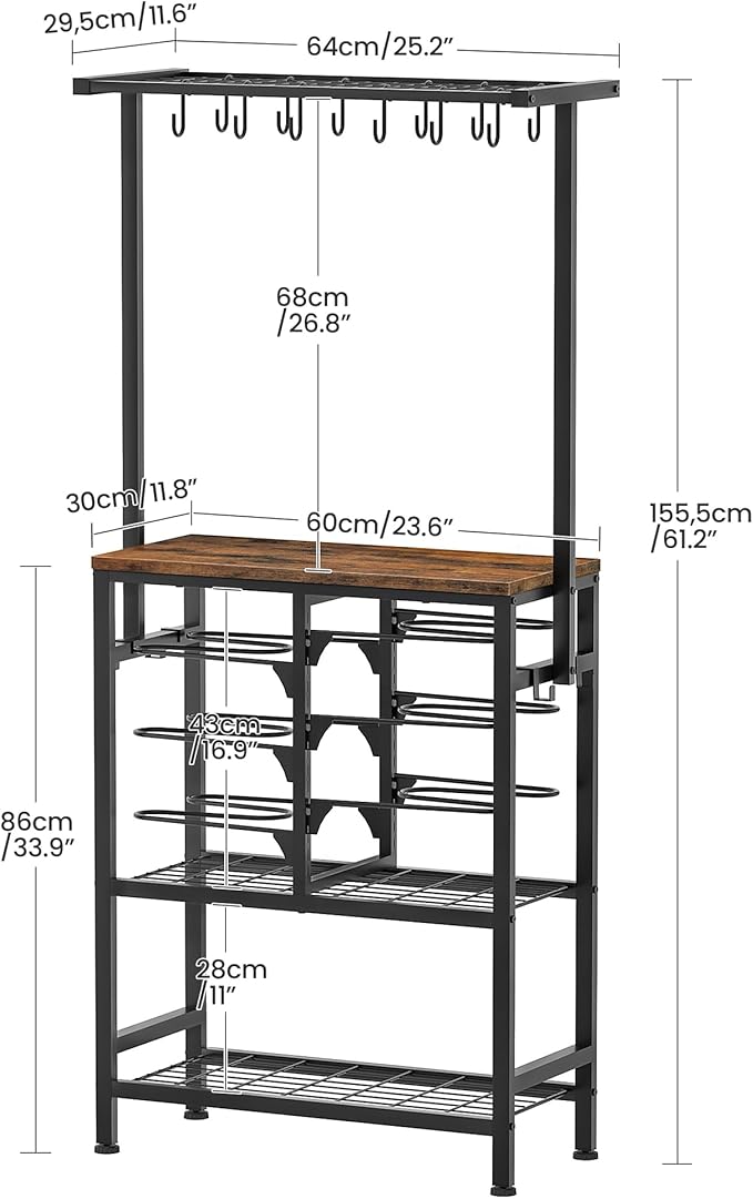 CHOEZON Pots and Pans Organizer Rack, Kitchen Bakers Rack, Kitchen Island Table