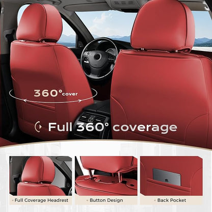 Coverado Seat Covers, Car Seat Covers Front Seats, Car Seat Cover, Car Seat Protector Waterproof, Car Seat Cushion Nappa Leather, Seat Covers Carseat Cover Universal Fit for Most Cars