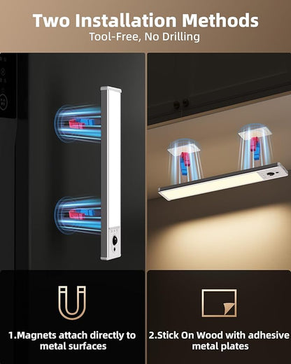 EZVALO 5-Pack Under Cabinet Lighting, 2400mAh Motion Sensor Light, LED Closet