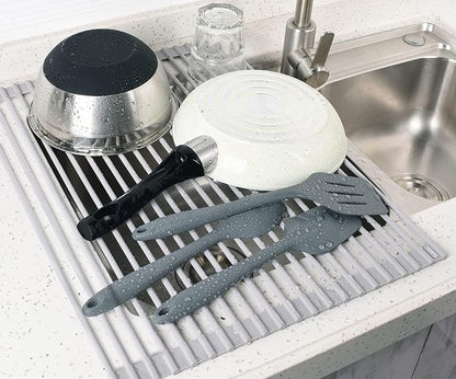 Surpahs 20.5 x 15.5 Inch Roll-Up Dish Drying Rack, Fits Across Sink Openings up