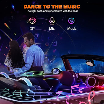 Jushope Interior Car LED Strip Lights, Acrylic LED Lights