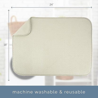 S&T INC. Dish Drying Mat XL, 18” x 24”, Absorbent Microfiber Kitchen Counter Mat
