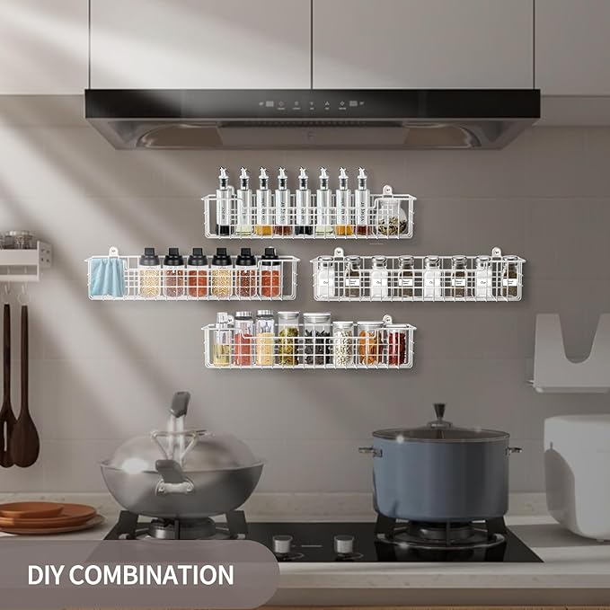 Spice Rack Wall Mount, Spice Holder Shelf Saving Space
