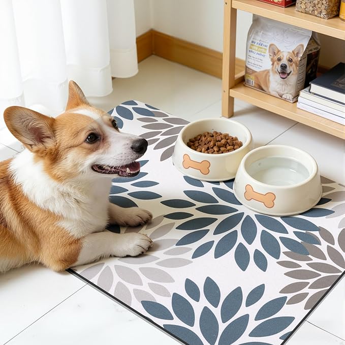 Findosom Floral Dish Drying Mat, Cuttable Drying Mat