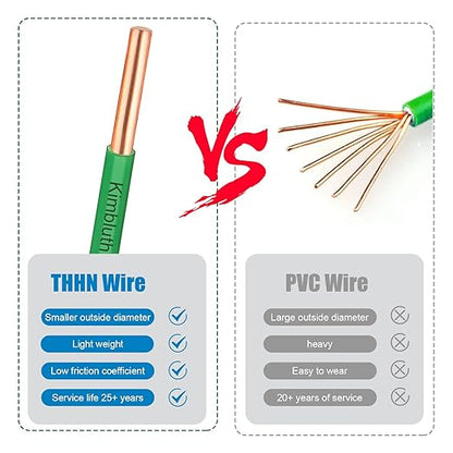 THHN Wire 10 Gauge 100 FT OFC Electrical Wire, 10 AWG Solid Copper Wire Rated