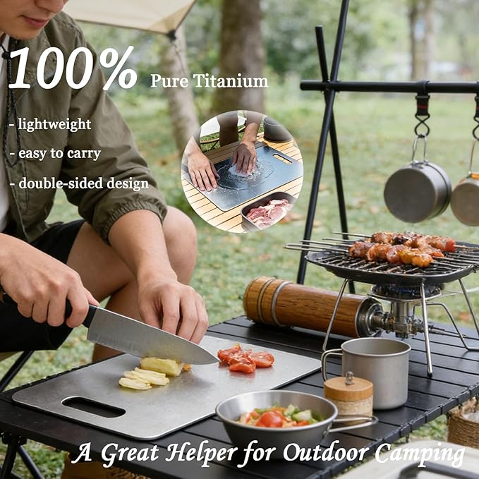 100% Pure Titanium Cutting Board, Double-Sided Titanium Cutting Boards