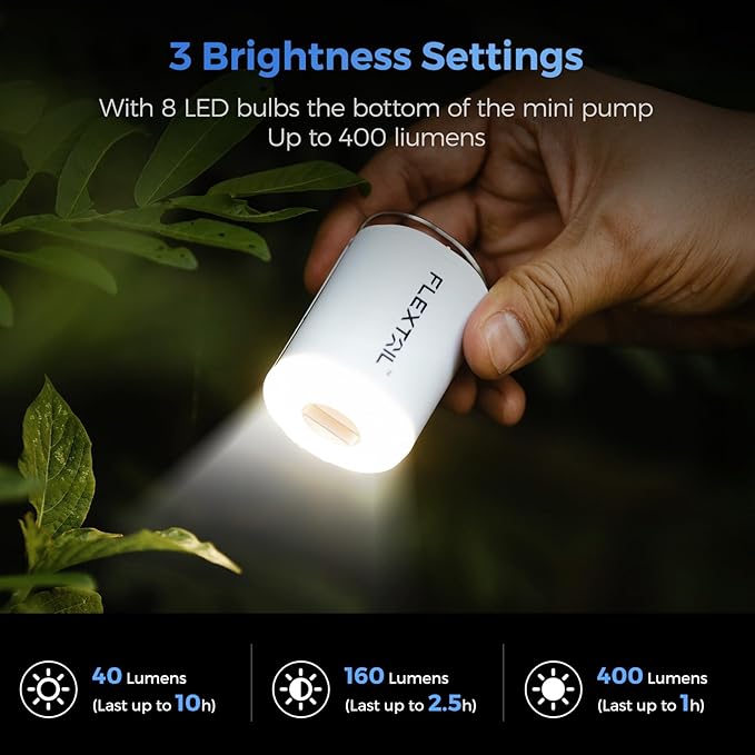 FLEXTAILGEAR Tiny Pump 2X | Rechargeable Air Pump & Camping Lantern