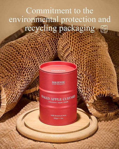 M&SENSE Baked Apple Scented Candles Natural Non Toxic, Aromatherapy Candle for Stress Relief Meditation Relaxing, Housewarming Gifts for Women Men, 11.3oz 70 Hour Long Burning