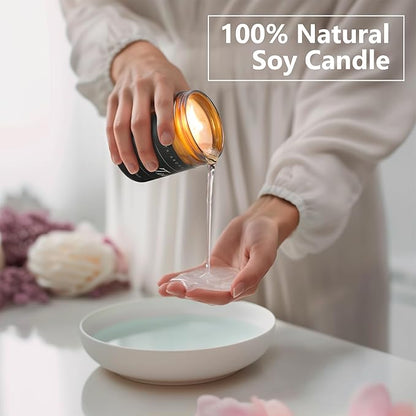 MOASITN Sandalwood Heavenly Scented Candles for Home| Natural Soy Aromatherapy Candle| Handmade Long Lasting Jar Candel| Gift for Women,Men| as Birthday,Housewarming,Thank You,Relaxing Gifts| 7oz