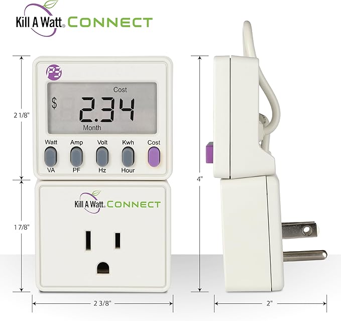 Kill A Watt Connect P4498 Electricity Usage Monitor Power Consumption Meter