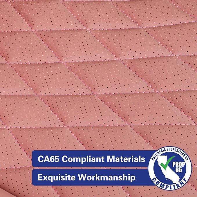 EKR Rav4 Seat Covers Custom Fit for Toyota Rav4 2021-2024 Prime SE,XSE & 2019-2025 Hybrid/PHEV SE,XSE, Leather Pink Seat Cover Full Set for Women,Faux Leather(Pink)
