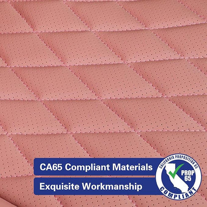 EKR Rav4 Seat Covers Custom Fit for Toyota Rav4 2021-2024 Prime SE,XSE & 2019-2025 Hybrid/PHEV SE,XSE, Leather Pink Seat Cover Full Set for Women,Faux Leather(Pink)