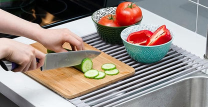 Surpahs 20.5 x 15.5 Inch Roll-Up Dish Drying Rack, Fits Across Sink Openings up