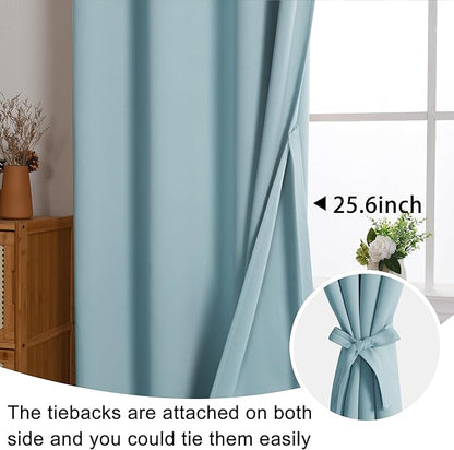JIUZHEN Light Blue Blackout Curtains