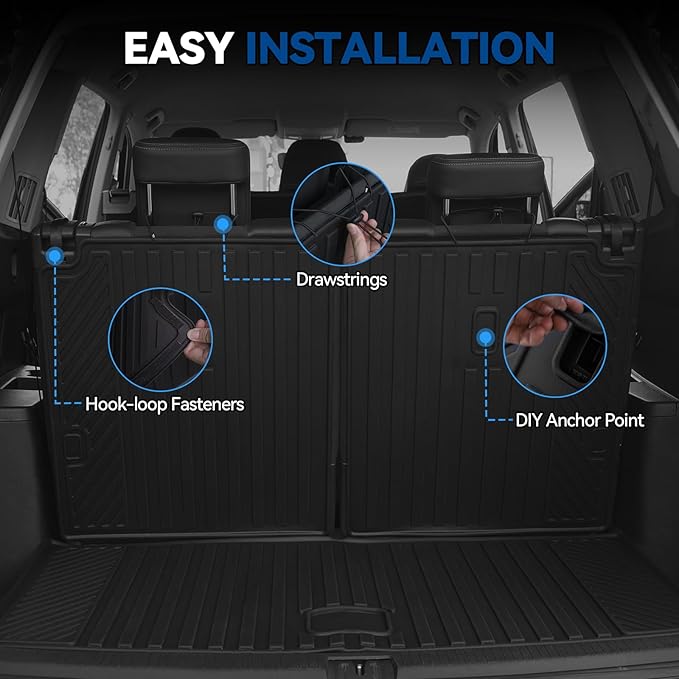 Custom Fit Floor Mats for 2006-2012 Toyota RAV4, All Weather TPE Floor Liners & Trunk Mat & Backrest Mats & Door Sill Guard, Odorless Full Set Interior Accessories
