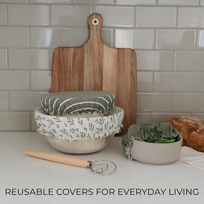 Beautiful Linen Cotton Blend Bowl Covers